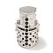 Brass Micro Pave Black Cubic Zirconia Beads, Cadmium Free & Nickel Free & Lead Free, Helmet, Platinum, 13.5x9x10.5mm, Hole: 2mm
