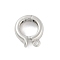 Rack Plating Brass Fold Over Clasps, Long-Lasting Plated, Lead Free & Cadmium Free, Platinum, 13.5x11x4mm, Hole: 1.2mm