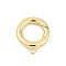 Brass Spring Gate Clasps, Cadmium Free & Nickel Free & Lead Free, Ring, Real 18K Gold Plated, 13.5x11x2.5mm, Hole: 1.6mm