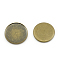 Brass Cabochon Settings, Flat Round, Nickel Free, Antique Bronze, 22x2.5mm, Tray: 20mm