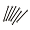 304 Stainless Steel Connector Charms, Bar Links, Black, 25x2.5x1.2mm, Hole: 1.2mm