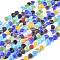 Flat Round Handmade Millefiori Glass Beads, Mixed Color, 6x3mm, Hole: 0.5mm, about 65pcs/strand, 14.1 inch