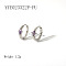 Elegant Stainless Steel Hoop Earrings, with Cubic Zirconia, Silver, 12.3x4.2mm