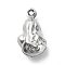 Non-Tarnish 304 Stainless Steel Pendants, Peanut Charms, Stainless Steel Color, 15.2x8.3x5.2mm, Hole: 1mm