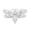 Brass Crystal Rhinestone 3D Bee Connector Charms, Etched Metal Embellishments, Cadmium Free & Nickel Free & Lead Free, Platinum, 34~34.5x51x6mm, Hole: 2mm