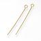 304 Stainless Steel Eye Pin, Golden, 30mm, Hole: 2mm, Pin: 0.7mm