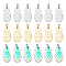 18Pcs 3 Colors 201 Stainless Steel Pendants, Pineapple, Mixed Color, 17.5x9x1mm, Hole: 3mm, 6pcs/color