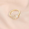 Fashionable Brass Cubic Zirconia Cuff Rings, Letter, Open Rings, Golden, Letter C, Inner Diameter: 16~19mm