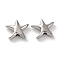 Rack Plating Brass Beads, Cadmium Free & Lead Free, Long-Lasting Plated, Star, Platinum, 11x12.5x4mm, Hole: 1.6mm