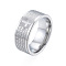 Non-Tarnish 201 Stainless Steel Cross Scriptures Plain Band Ring for Women, Stainless Steel Color, Inner Diameter: 17mm