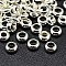 Brass Flat Round Spacer Beads, Silver, 7x3mm, Hole: 3.5mm