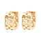 Brass Hoop Earrings, Hollow Cross, Light Gold, 15x14x7.5mm