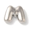 Brass Pendants, Long-Lasting Plated, Platinum, Letter M, 10x12.5x3.5mm, Hole: 1.4mm