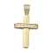 Brass Micro Pave Cubic Zirconia Pendants, Cross, Rack Plating, Long-Lasting Plated, Lead Free & Cadmium Free, Real 18K Gold Plated, 41x23x4mm, Hole: 8.5x4mm