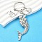 Alloy Keychain, with Resin & Iron Findings, Ghost White, 10.7cm