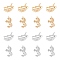 16Pcs 2 Style 201 Stainless Steel Pendants and Filigree Joiners, Unicorn, Golden & Stainless Steel Color, 8pcs/style