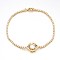 Golden Plated Brass Cubic Zirconia Cup Chain Bracelets, Flower, Clear, 200x2mm