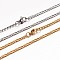 Boy's 304 Stainless Steel Curb Chain Necklaces, with Lobster Claw Clasp, Faceted, Mixed Color, 19.7 inch(50cm)