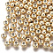 Brass Beads, with Rubber Inside, Slider Beads, Nickel Free, Round, Real 18K Gold Plated, 5x4mm, Hole: 2mm, Rubber Hole: 0.9mm