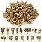Tibetan Style Alloy Tube Bails, Loop Bails, Bail Bead, Lead Free, Mixed Shapes, Antique Golden, 120pcs/set