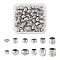 72Pcs 12 Style 201 Stainless Steel Beads, Large Hole Beads, Rondelle & Column & Barrel, Stainless Steel Color, 6~11x2~9mm, Hole: 5~6.5mm, 6pcs/style