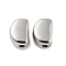 Rack Plating Alloy Beads,  Lead Free & Cadmium Free & Nickel Free, Bean, Platinum, 9.5x7x5.5mm, Hole: 2mm