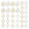 32Pcs 8 Styles Alloy Open Back Bezel Pendants, Clover Charms for Resin, Epoxy Resin Jewelry Making, Platinum & Golden, 26~48x24~38mm, Hole: 3~5mm, 4pcs/style