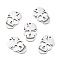 Non-Tarnish 201 Stainless Steel Charms, Laser Cut, Manual Polishing, Skull, Stainless Steel Color, 15x10x1mm, Hole: 1.2mm