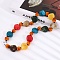 Bohemian Resin Beaded Neckalces, with 304 Stainless Steel Clasps, Colorful, 19.69 inch(50cm)