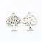 Tibetan Style Alloy Pendant, Lead Free and Cadmium Free, Tree of Life, Antique Silver, 22x17x2mm, Hole: 2mm