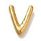 PVD Vacuum Plating 304 Stainless Steel Pendants, Real 18K Gold Plated, Letter Charm, Letter V, 18.5x15.5x4.5mm, Hole: 2mm