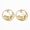 Rack Plating Alloy Pendants, Cadmium Free & Lead Free, Lotus, Light Gold, 33.5x33.5x3mm, Hole: 2mm