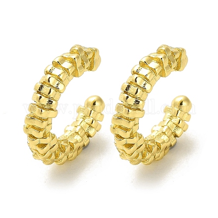 Серьги-каффы из латуни с квадратными бусинами EJEW-L270-002G-1