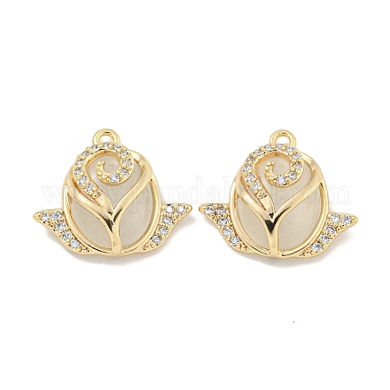 Кулоны с эмалью из латуни с прозрачным кубическим цирконием KK-S386-24G-1