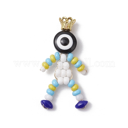 Подвески из стеклянных бусинок с краской для выпечки PALLOY-MZ00653-03-1