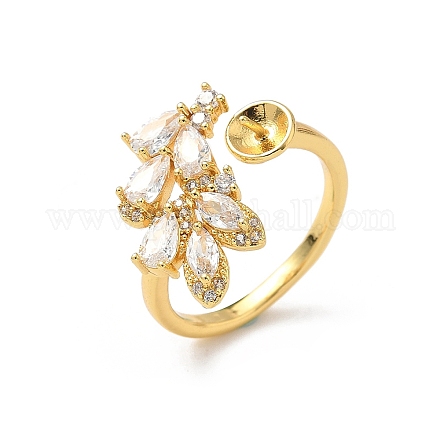 Фурнитура для сережек из латуни с прозрачным кубическим цирконием KK-D369-10G-1