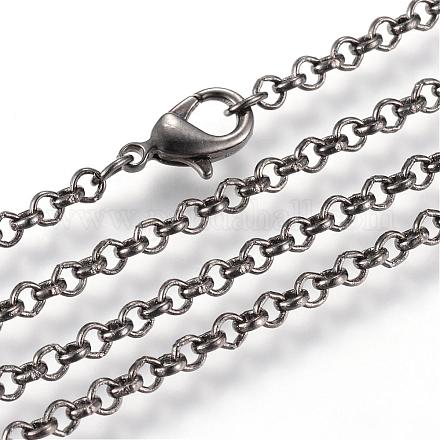 Железные цепочки Роло изготовление ожерелий MAK-R015-75cm-B-1