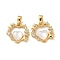 Brass Micro Pave Cubic Zirconia Pendents, with Shell, Heart Charms, Cadmium Free & Nickel Free & Lead Free, Real 18K Gold Plated, 13.5x14.5x3mm, Hole: 4x2mm