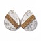 Transparent Resin & Walnut Wood Pendants, Water Drop Charms with Silver Foil, Clear, 35.5x26x3.5mm, Hole: 2mm
