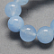 Natural Jade Bead Strands, Dyed, Round, Light Blue, 8mm, Hole: 1mm, about 48pcs/strand, 14.9 inch