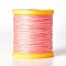 Round Waxed Polyester Cord, Micro Macrame Cord, Leather Sewing Thread, for Bracelets Jewelry Making, Beading Crafting Macrame, Pink, 0.65mm, about 164.04 yards(150m)/roll