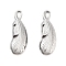 Non-Tarnish 304 Stainless Steel Pendants, Feather Charm, Stainless Steel Color, 20x7.5x2.5mm, Hole: 2.5x1mm