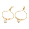 Ion Plating(IP) Adjustable 304 Stainless Steel Bolo Bracelets, Slider Bracelets, with Polymer Clay Rhinestone, Mixed Shapes, Golden, 9-3/4 inch~10 inch(24.8~25.5cm), 2.3mm