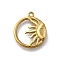 304 Stainless Steel Pendants, Flat Round with Sun Charm, Ion Plating(IP), Real 18K Gold Plated, 17.5x15.5x2.5mm, Hole: 1.2mm