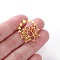 304 Stainless Steel Connector Charms, Lotus Link, Golden, 32x25mm