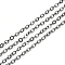 Brass Cable Chains, Soldered, Cadmium Free & Nickel Free & Lead Free, with Spool, Flat Oval, Gunmetal, 2.2x1.9x0.3mm, Fit for 0.6x4mm Jump Rings, about 32.8 Feet(10m)/roll