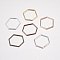Alloy Linking Rings, Hexagon, Mixed Color, 18x20x1mm