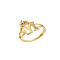 Brass Micro Pave Cubic Zirconia Finger Rings, Cadmium Free & Nickel Free & Lead Free, for Women, Letter M, US Size 3(14mm)