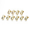 Brass Micro Pave Cubic Zirconia Padlock Stud Earrings, with Ear Nuts, Lock with Moon, Nickel Free, Real 18K Gold Plated, Mixed Color, 13x7mm, Pin: 0.8mm