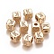 Brass Micro Pave Cubic Zirconia Beads, Horizontal Hole, Real 18K Gold Plated, Long-Lasting Plated, Cube with Letter, Clear, Letter.K, 9x9x9mm, Hole: 3.5mm